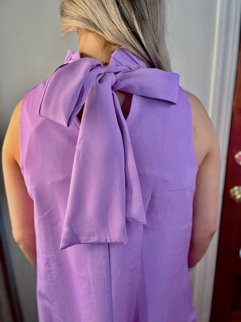 Lavender Back Bow Tie Dress