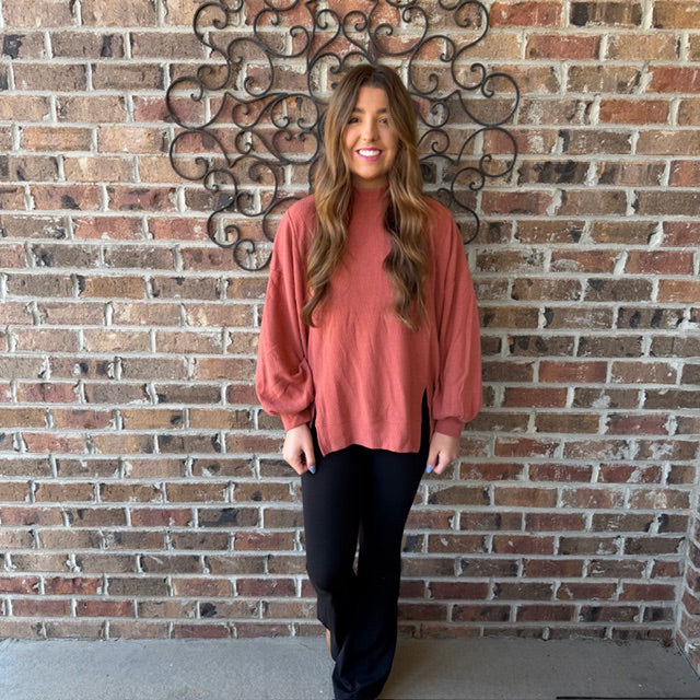 Cloudy Knit Mock Neck Pullover