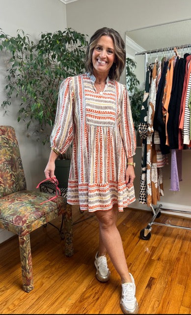 Aztec Print Mini Dress