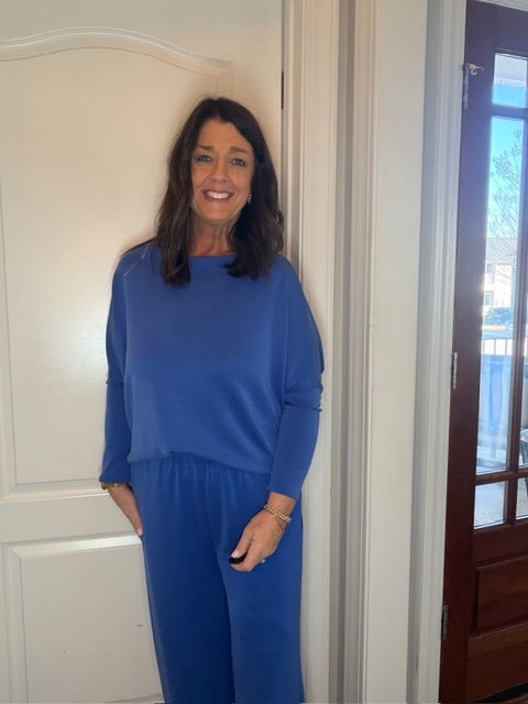 Scuba Elastic Waist Pant Royal Blue