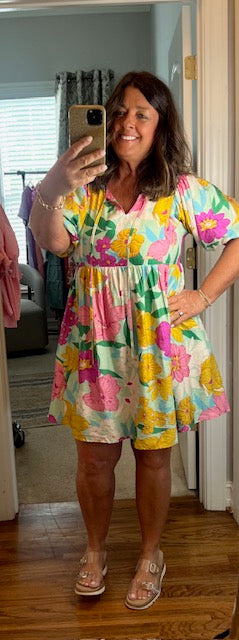 Flower Print Mini Dress