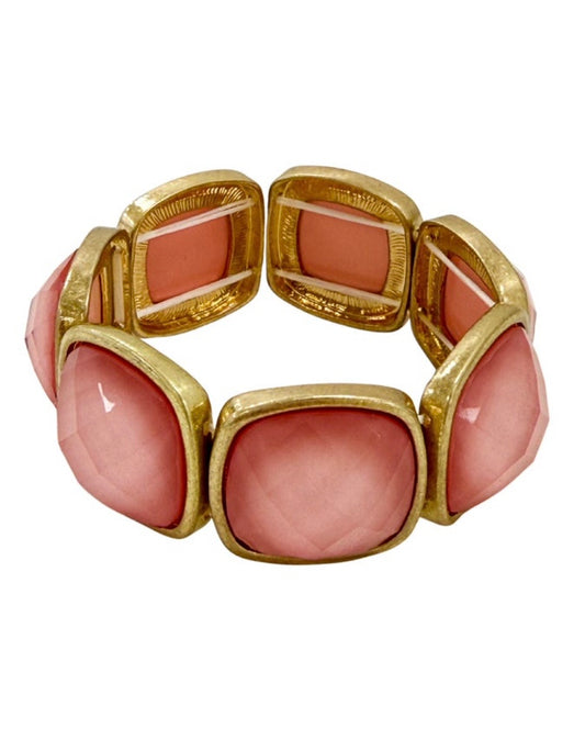 Pink Square Stone Bracelet