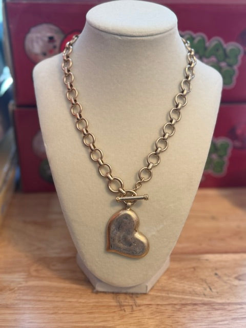 Heart Necklace with Toggle