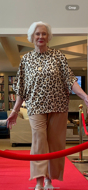 Animal Print Mock Neck Top