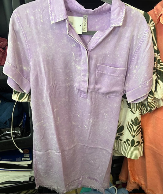 Lavendar Mineral Wash Dress