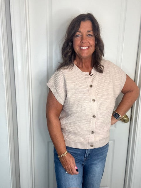 Beige Sweater Top
