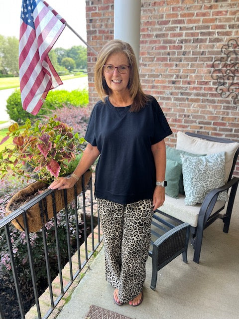 Leopard Wide Leg Pant