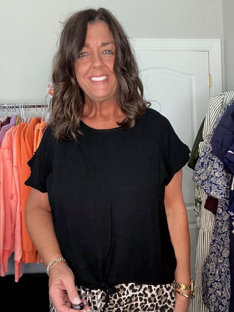 Black Short Sleeve Top