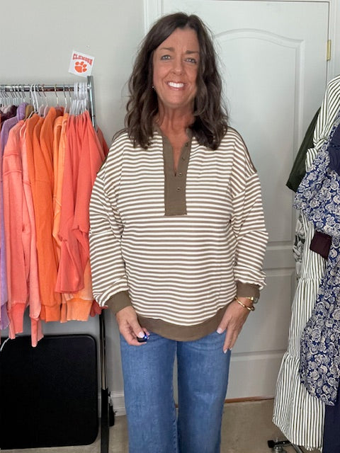 Knit & Stripes MIx & Match Collared Top