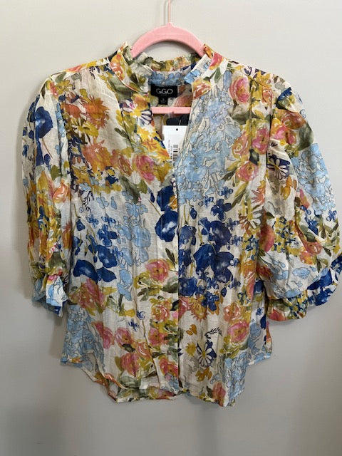 Floral Printed Button Down Top