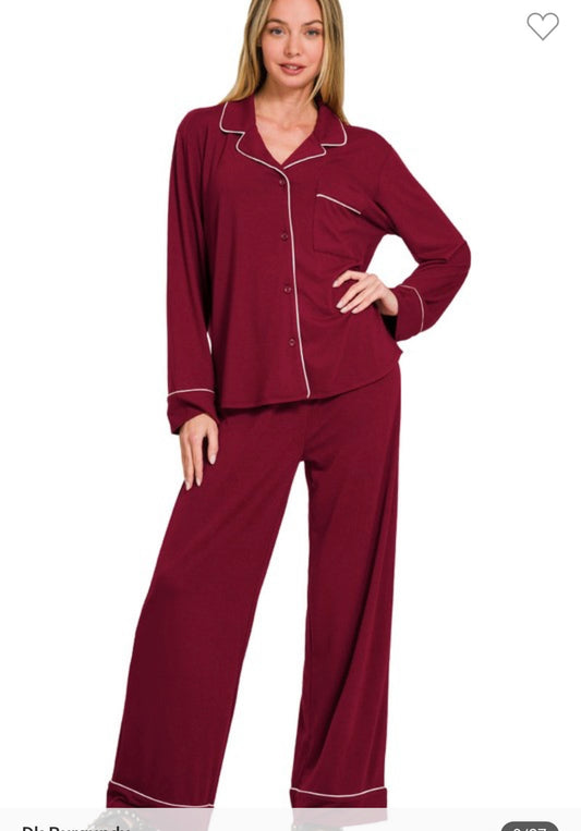 Burgundy Soft Touch Pajama Set