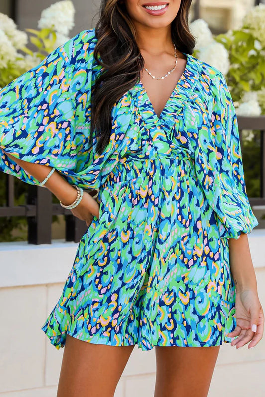 Blue Abstract Romper