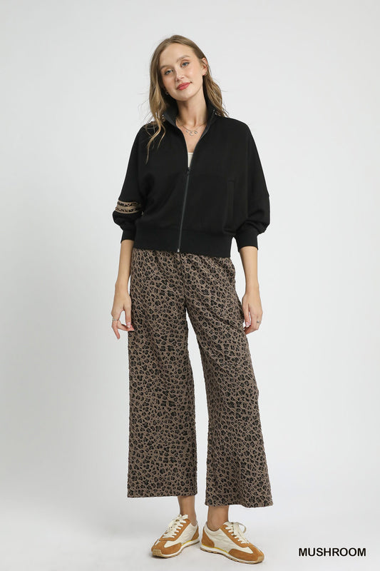 Animal Print Wide Leg Pants