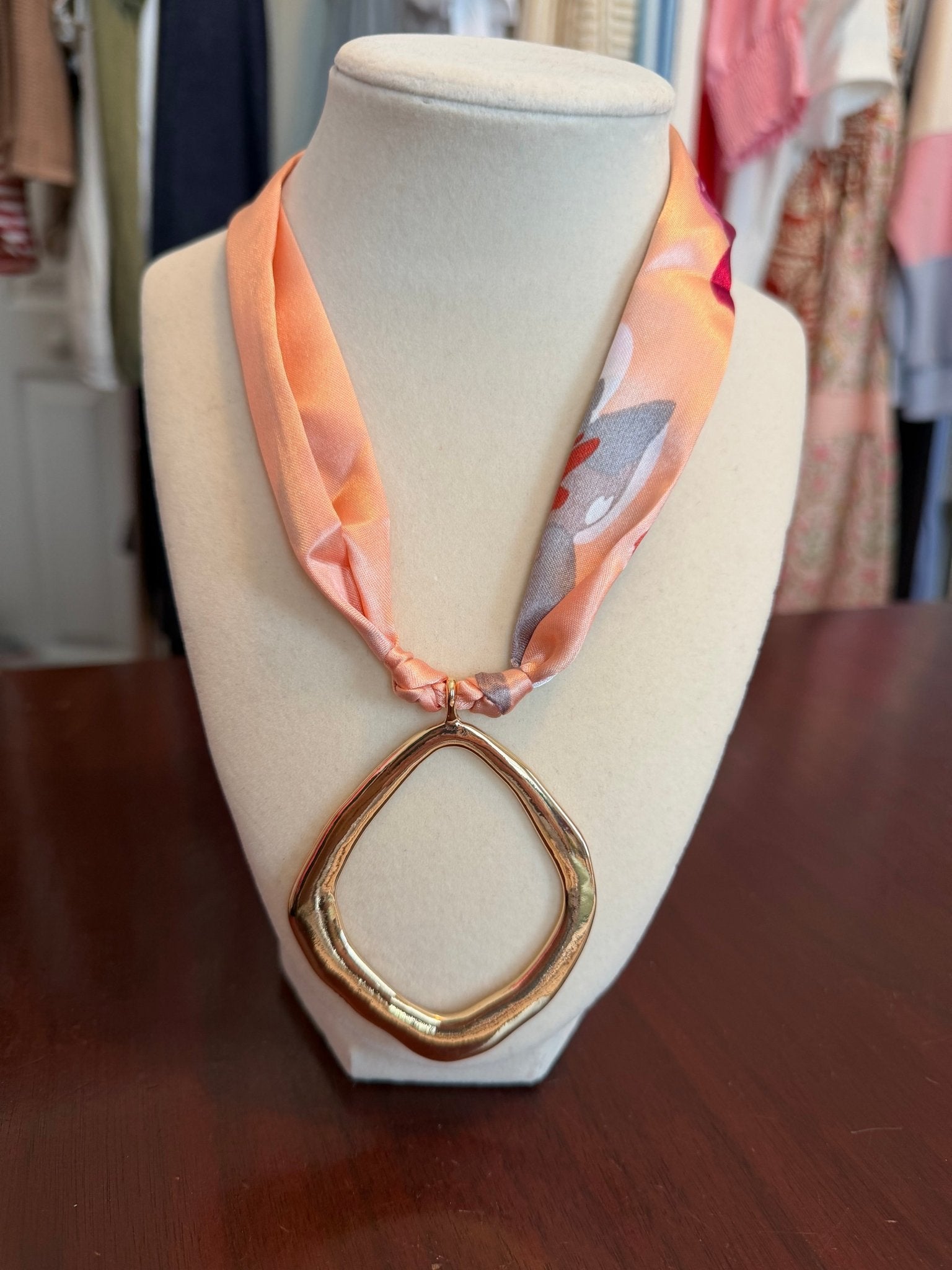 Abstract Ring Scarf Necklace - Simply Pink Boutique