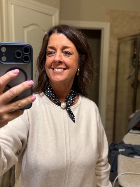 Accented Pearl Scarf Necklace - Simply Pink Boutique