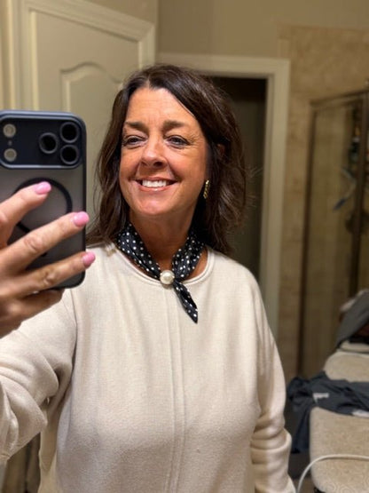 Accented Pearl Scarf Necklace - Simply Pink Boutique