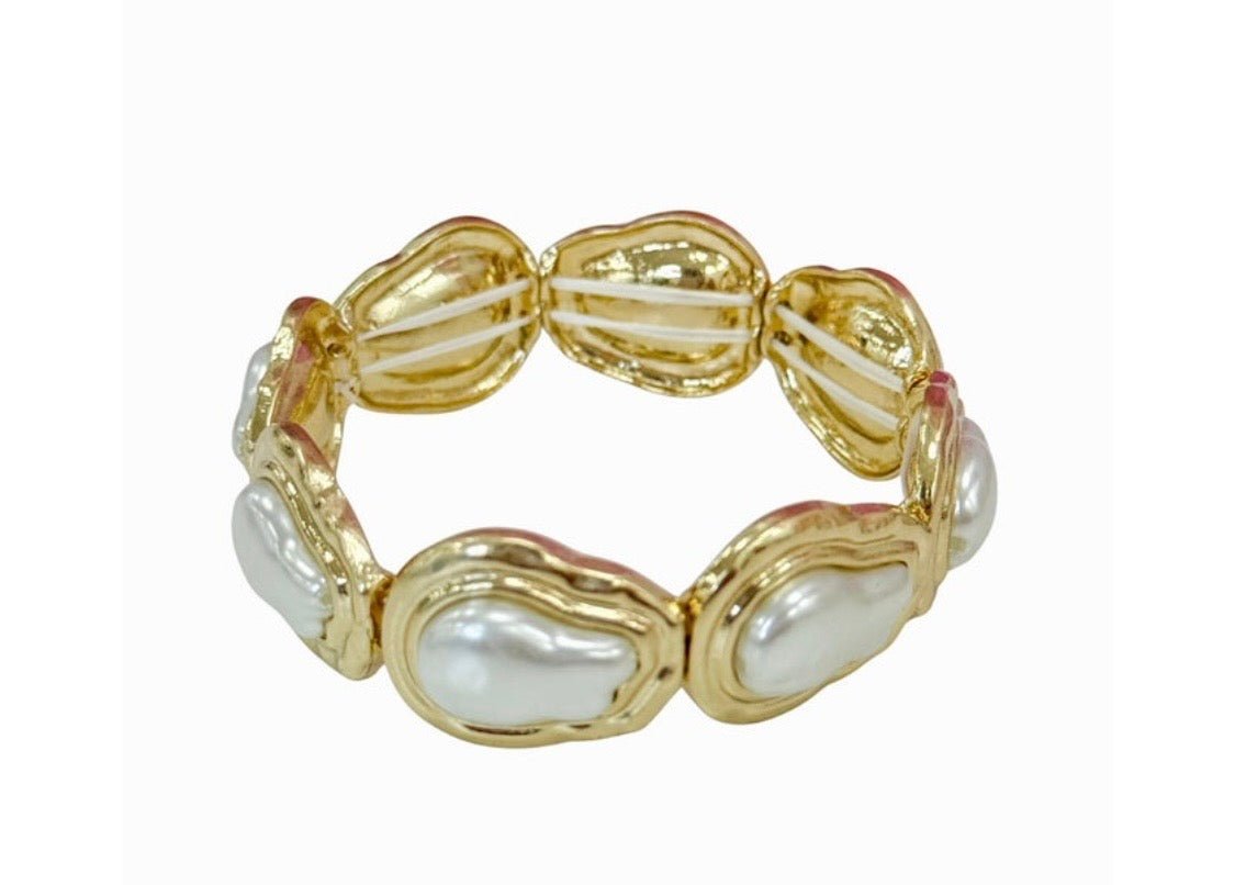 Baroque Oval Pearl Bracelet - Simply Pink Boutique