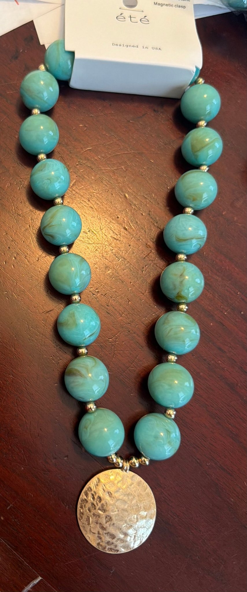 Betsy Bead & Metal Disk Necklace - Simply Pink Boutique
