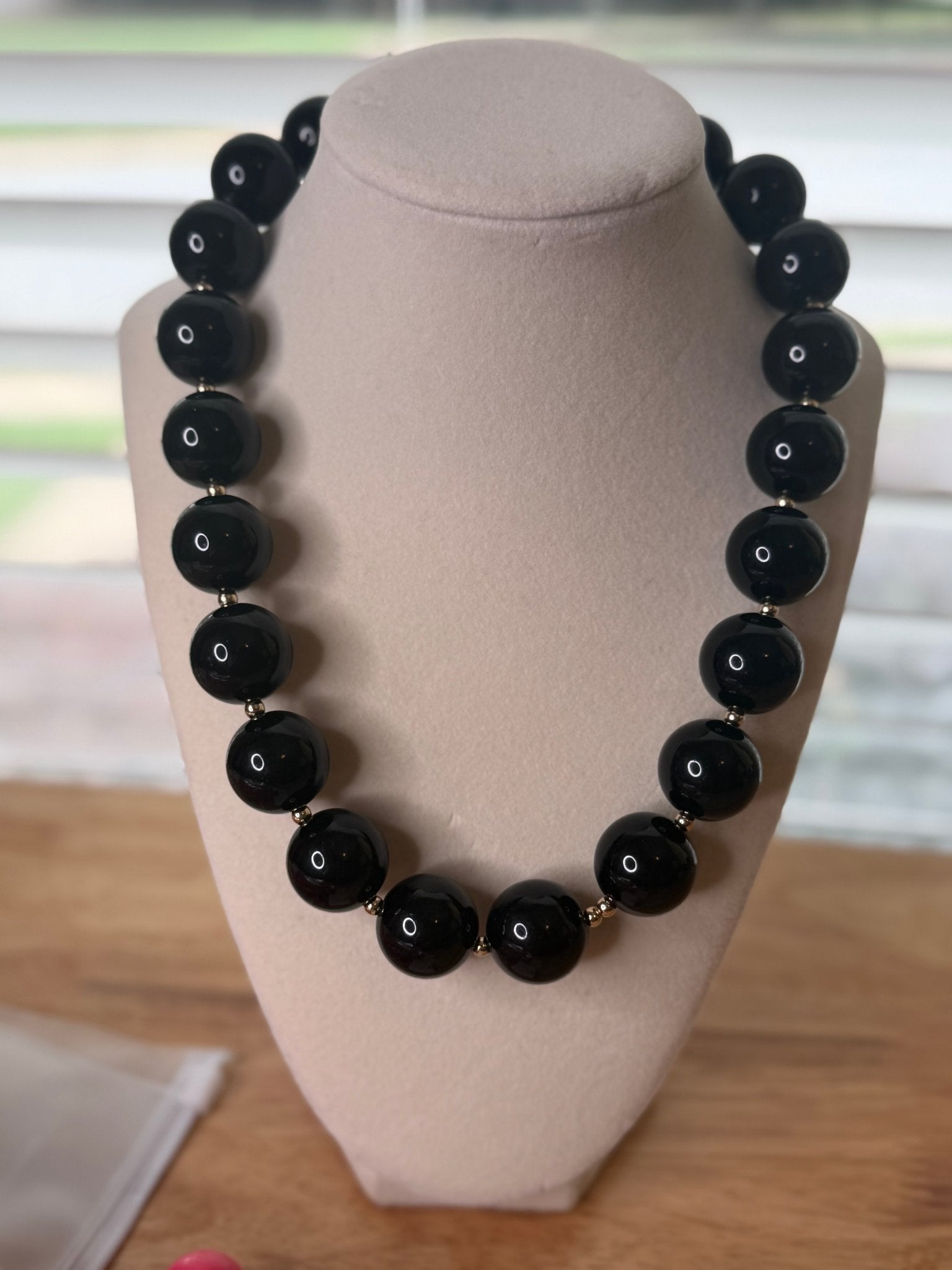 Black Beaded Necklace - Simply Pink Boutique