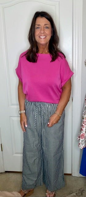 Black & White Stripe Pants - Simply Pink Boutique