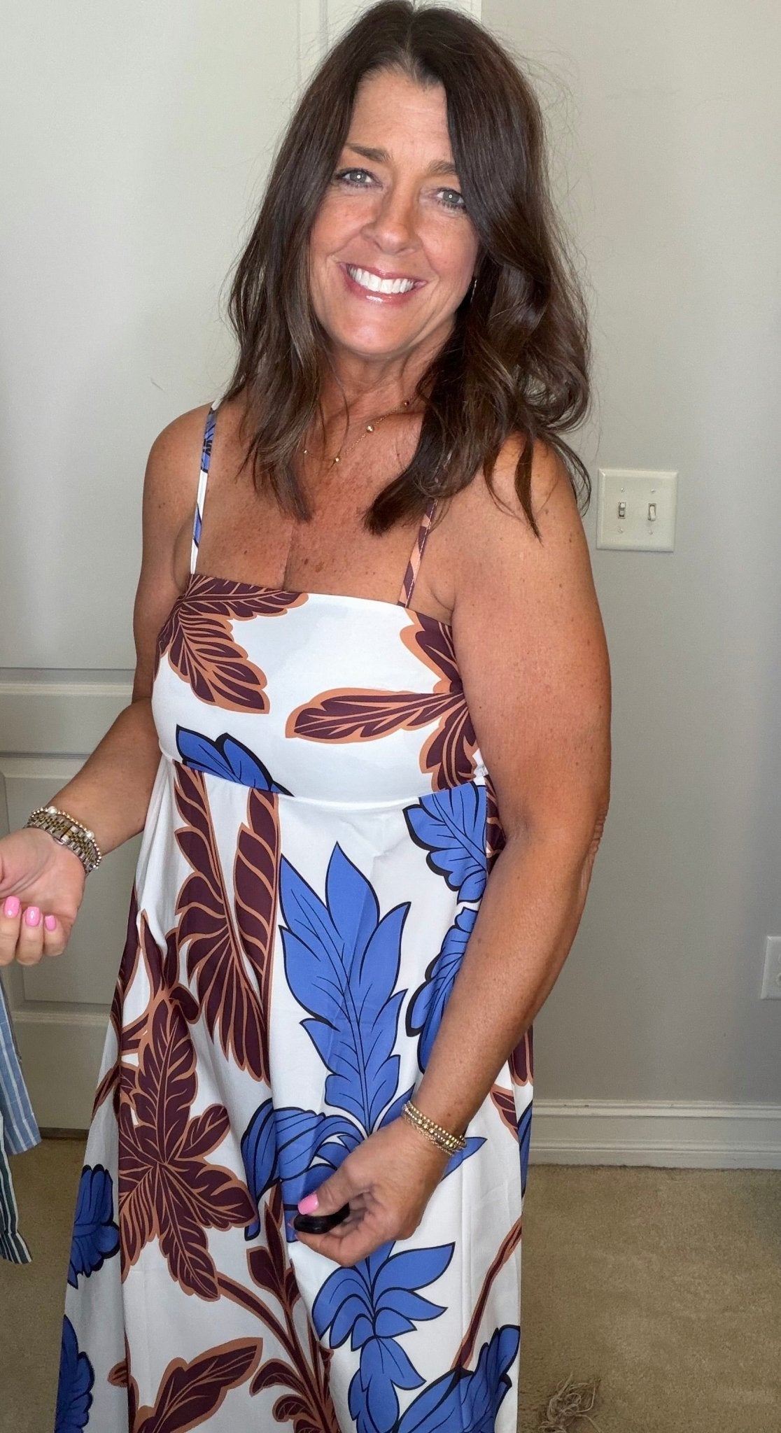 Botanical Print Maxi Dress - Simply Pink Boutique