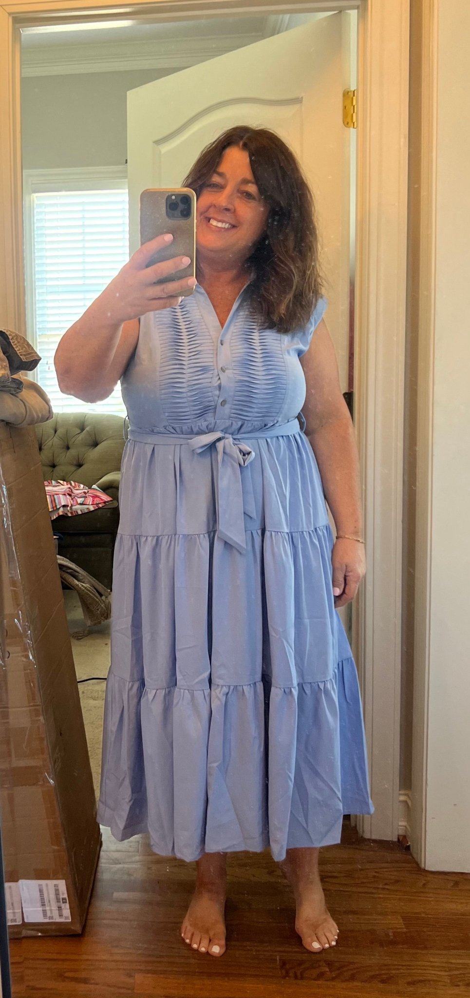 Chambray Midi Dress - Simply Pink Boutique
