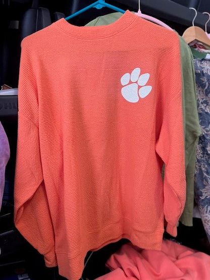 Clemson Knit Sweatshirt - Simply Pink Boutique