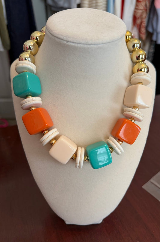 Color Block Cutie Necklace - Simply Pink Boutique