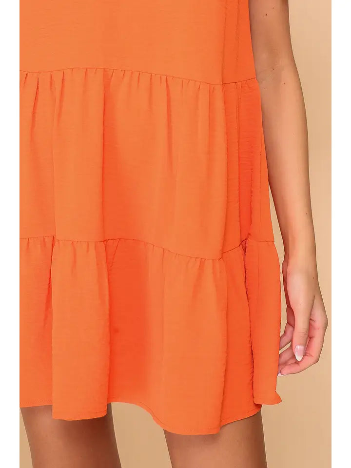Orange Tiered Mini Dress