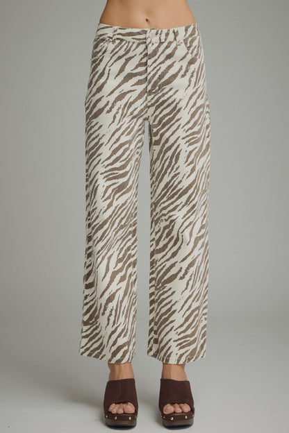 Zebra Print Wide Leg Pant
