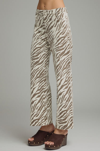 Zebra Print Wide Leg Pant