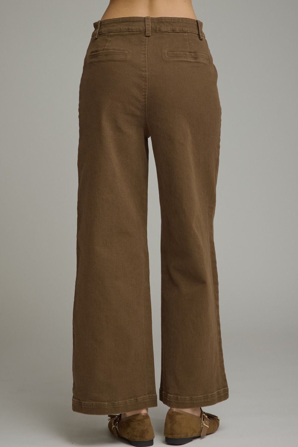 Brown  Scallop Pocket Pant
