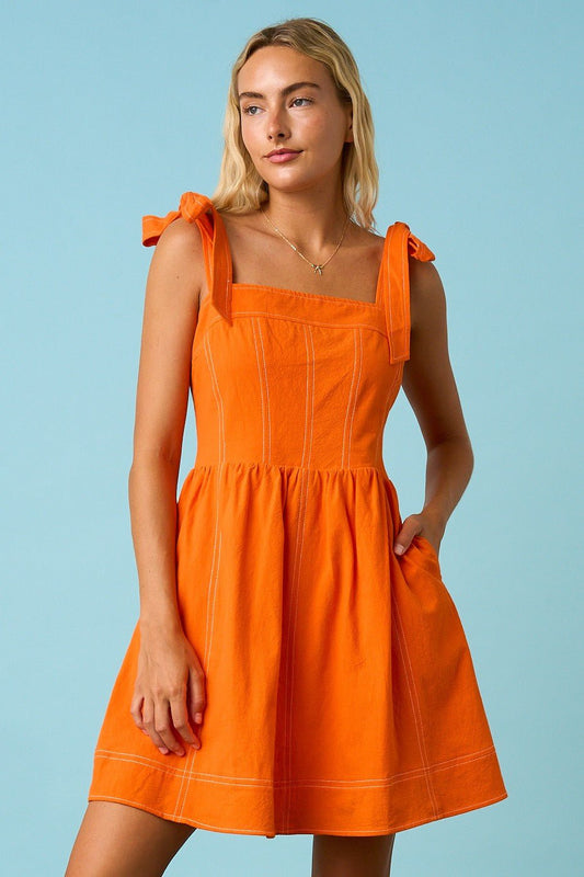 Game Day Mini Dress - Orange - Simply Pink Boutique
