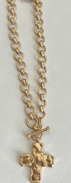 Gold cross necklace - Simply Pink Boutique