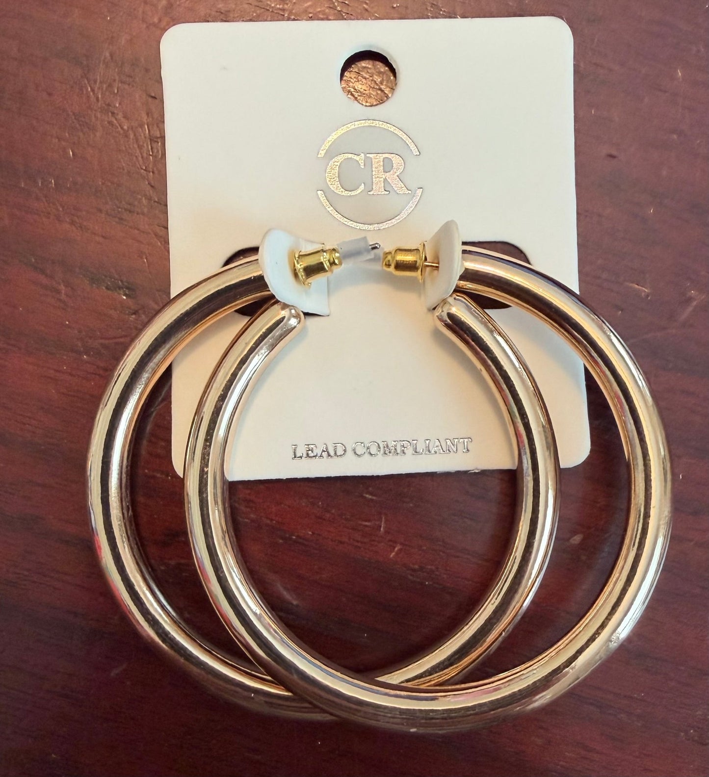 Gold round earrings - Simply Pink Boutique