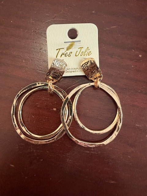 Gold Round Earrings PREORDER ONLY - Simply Pink Boutique