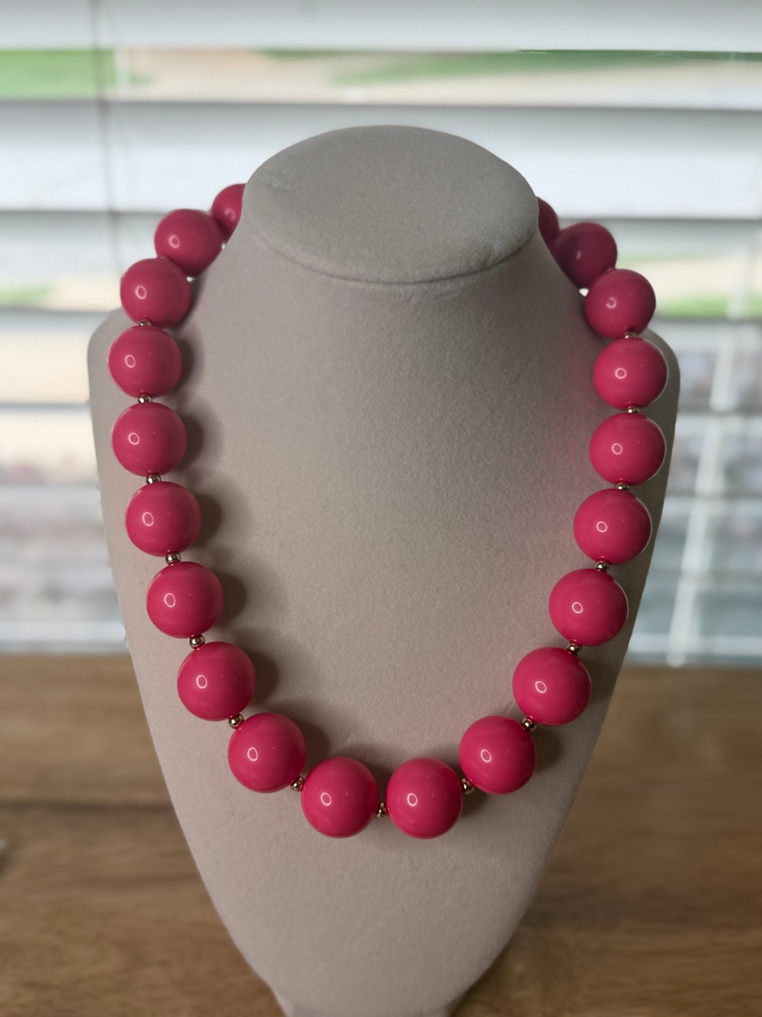 Hot Pink Beaded Necklace - Simply Pink Boutique