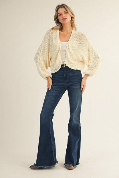 Knit Sweater Open Cardigan - Simply Pink Boutique