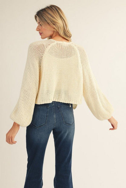 Knit Sweater Open Cardigan - Simply Pink Boutique