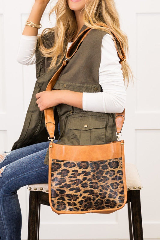 Leopard Animal Print Crossbody Handbag Purse - Simply Pink Boutique