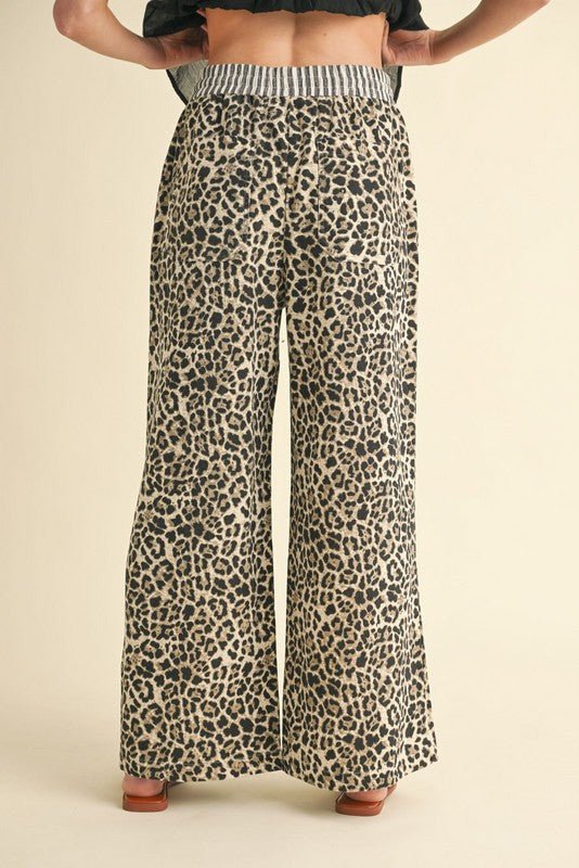 Leopard Print Wide Leg Pants - Simply Pink Boutique