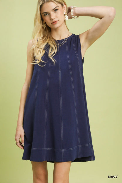 Navy Mini Dress - Simply Pink Boutique
