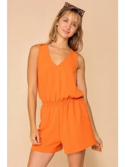 Orange Game Day Romper - Simply Pink Boutique