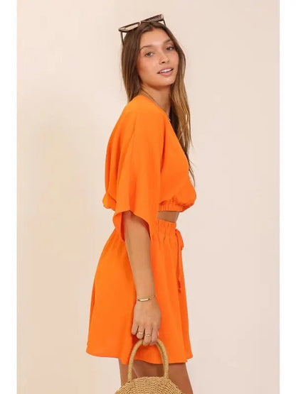 Orange Surplice Airflow Top - Simply Pink Boutique