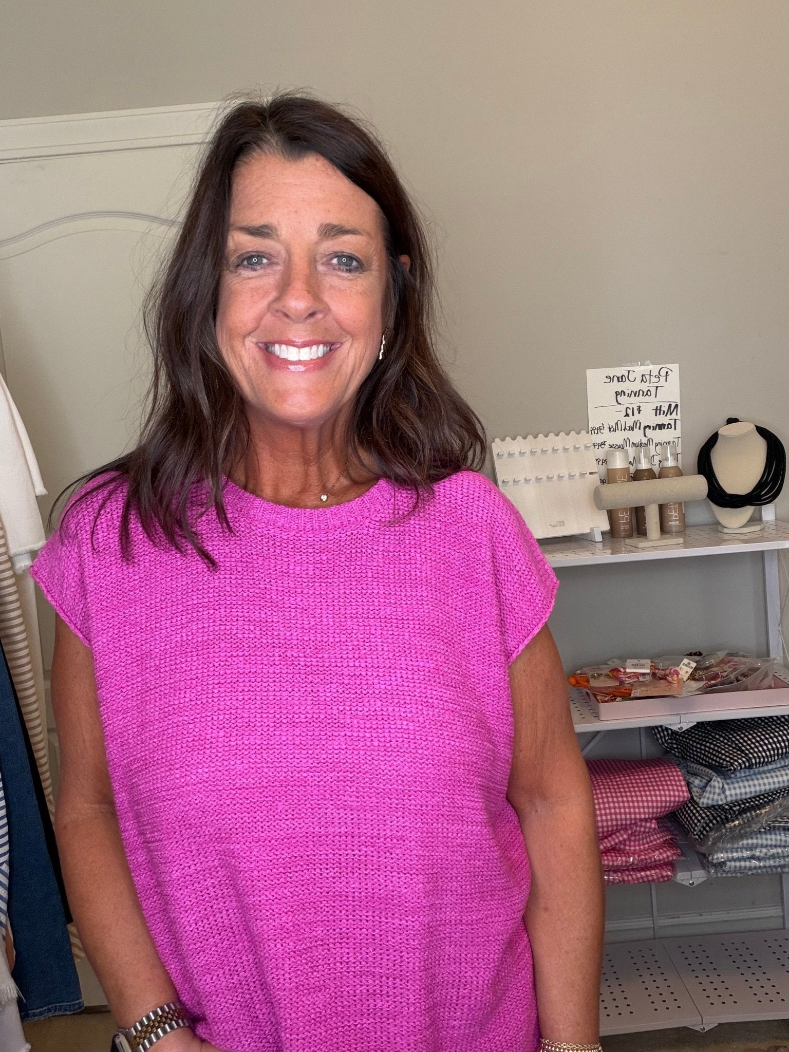 Oversized Crew Neck Sweater Top Pink - Simply Pink Boutique