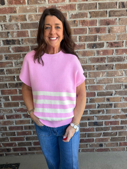 Pink Sleeveless Sweater Top - Simply Pink Boutique