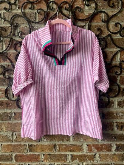 Pink Stripe Top "Miss Maude" - Simply Pink Boutique