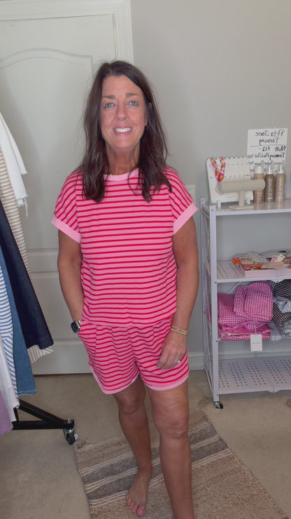 Pink & Red Two Piece Set