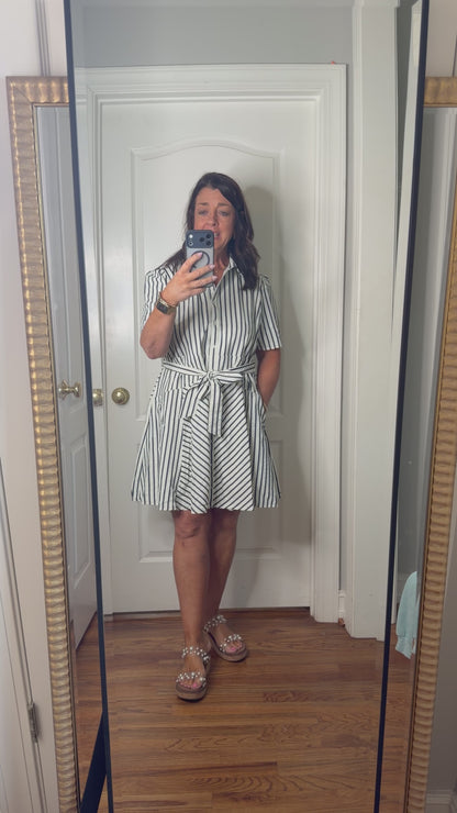 Striped Navy Mini Dress