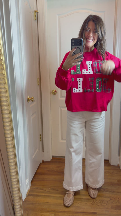 Main Strip Holly Jolly Patchwork Christmas Sweatshirt